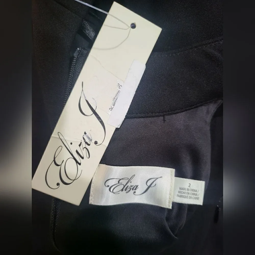 ELIZA J Women's Sequin-Bow Sleeveless Sheath Dress NWT size 2 black - Picture 6 of 6